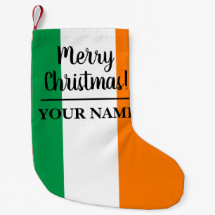 Petite Chaussette De Noël Drapeau irlandais d'Irlande nom personnalisé Holid