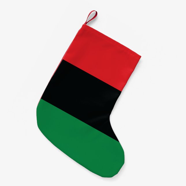 Petite Chaussette De Noël Drapeau rouge, noir et vert (Devant (Accrochage))