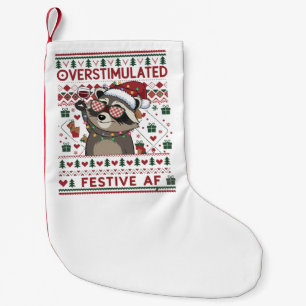 Petite Chaussette De Noël Drôle de Noël surstimulé et festif de Raccoon