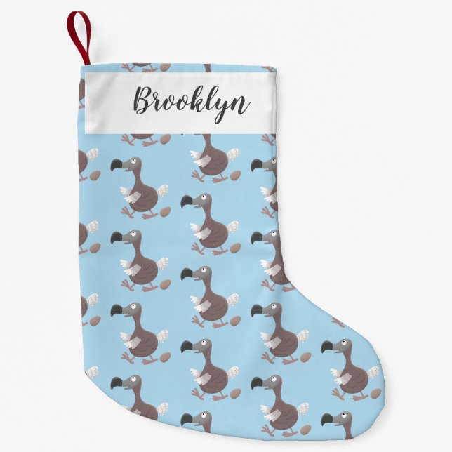 Petite Chaussette De Noël Drôle dessin animé d'oiseau de dodo (Devant)