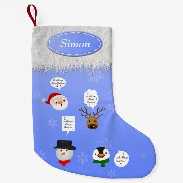 Petite Chaussette De Noël Drôle Nous vous souhaitons un joyeux Noël (Devant)