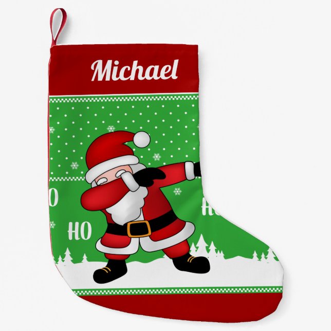 Petite Chaussette De Noël Drôle Père Noël Dabbing (Devant)