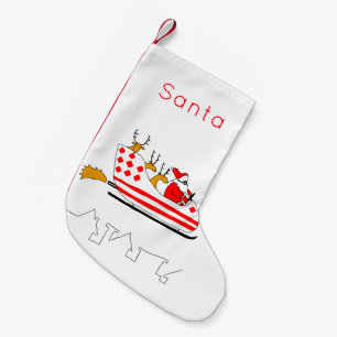 Petite Chaussette De Noël Drôle Père Noël et seins traîneau de rennes Noël S