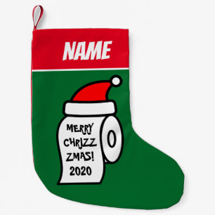 Petite Chaussette De Noël Drôle père Noël papier de toilette en quarantaine 