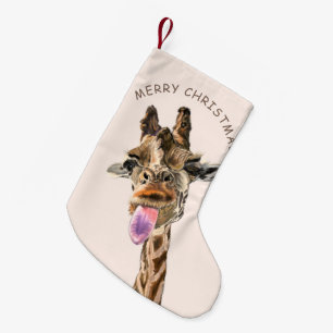 Petite Chaussette De Noël Drôle Tongue Giraffe Sortie et lavabo Jouant - Sou