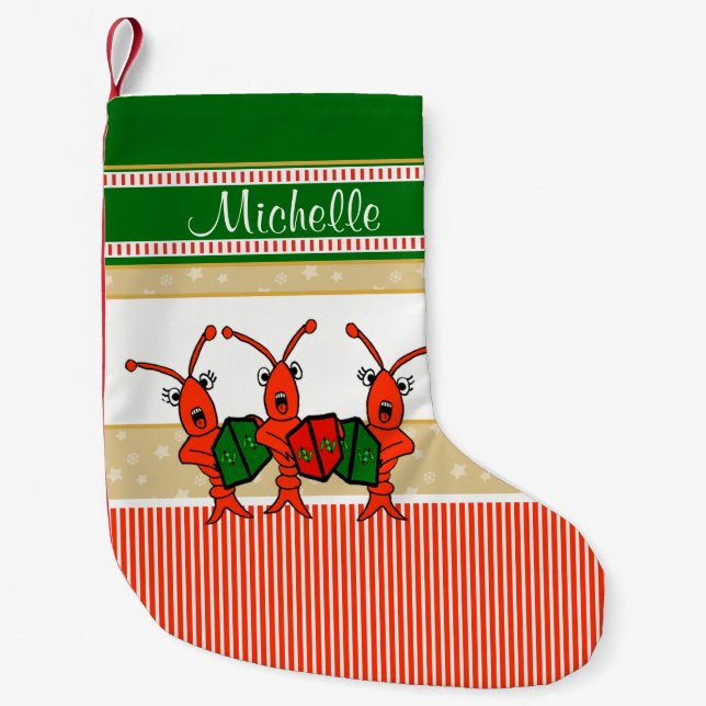 Petite Chaussette De Noël Écrevisses mignonnes de Caroling (Devant)