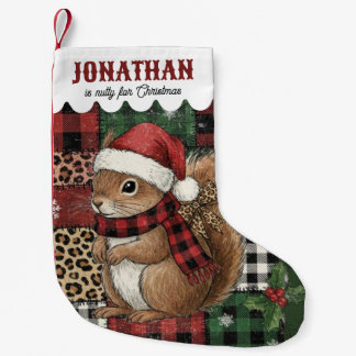 Petite Chaussette De Noël Écureuil Mignons Enfants Enfants Nom Personnalisé