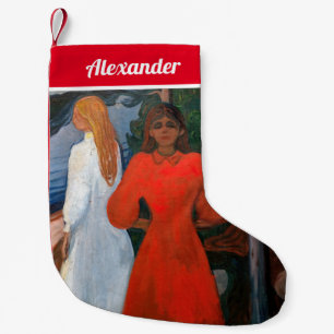 Petite Chaussette De Noël Edvard Munch - Rouge et Blanc