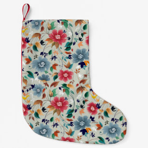 Petite Chaussette De Noël Élégance fleurit : Floral Vintage Arrière - plan