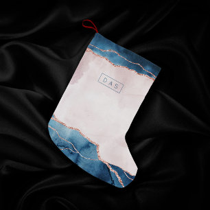 Petite Chaussette De Noël Élégance mystique   Monogramme d'agrafage rose Tur