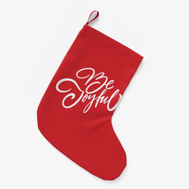 Petite Chaussette De Noël Elégant Be Joyful Holiday Design (Devant (Accrochage))