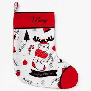 Petite Chaussette De Noël Élégant motif de Noël chic
