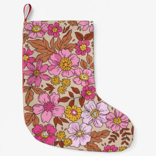 Petite Chaussette De Noël Elégant motif floral dans de petites fleurs dessin