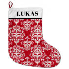 Elégant motif rouge blanc Damas