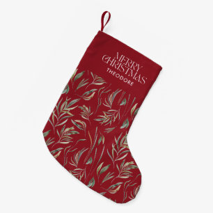 Petite Chaussette De Noël Elégant rouge traditionnel moderne minimaliste bot