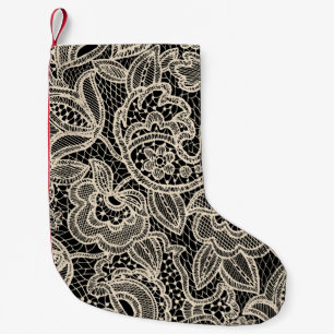 Petite Chaussette De Noël Elégante dentelle sans couture Motif