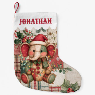 Petite Chaussette De Noël Éléphant Mignon Enfants Enfant Nom Personnalisé Ga