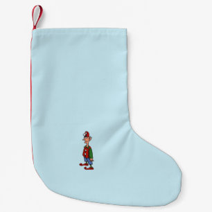 Petite Chaussette De Noël Elf At Attention bleu Noël bas petit