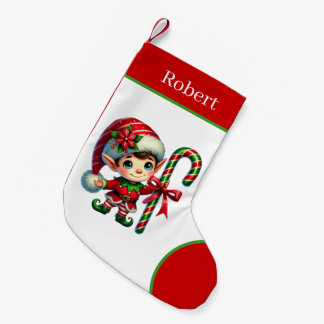 Petite Chaussette De Noël Elfe de fête ajouter un nom