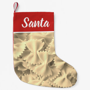 Petite Chaussette De Noël Emballage de Noël avec une image de pâtes alimen
