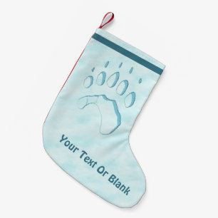 Petite Chaussette De Noël Empreinte de patte d'ours polaire