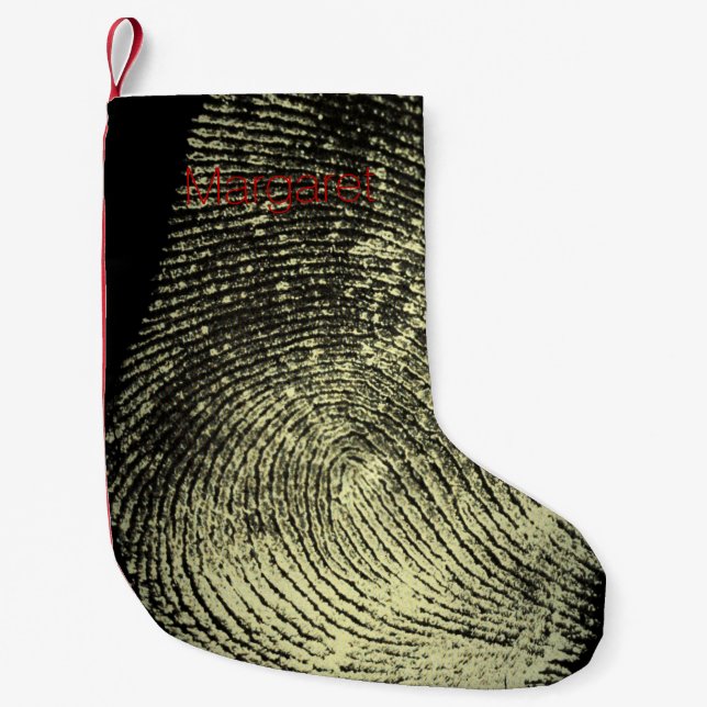Petite Chaussette De Noël Empreinte digitale renversée de boucle (Devant)