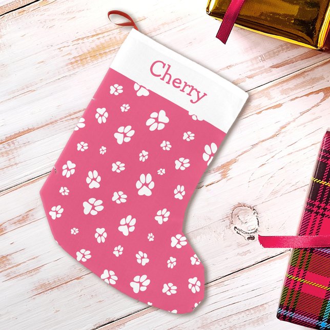 Petite Chaussette De Noël Empreintes de pattes animaux de compagnie mignons  (Créateur téléchargé)