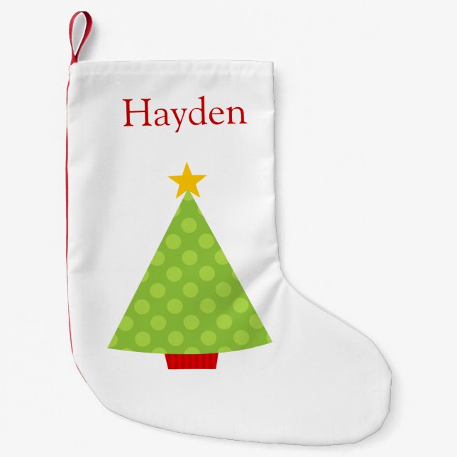 Petite Chaussette De Noël Enfants de pois d'arbre de Noël personnalisés (Devant)