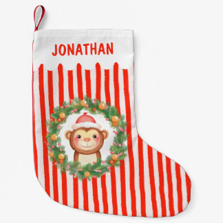 Petite Chaussette De Noël Enfants singes enfants mignons nom personnalisé ga