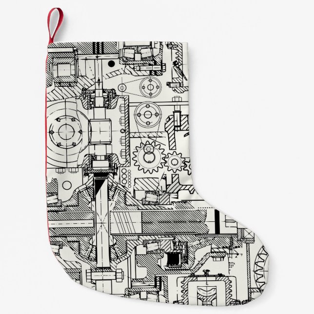 Petite Chaussette De Noël Engins de ver : Machines Techniques Simples. (Devant)