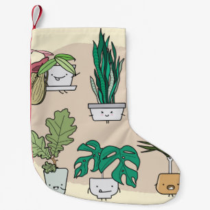 Petite Chaussette De Noël Ensemble de plantes de maison mignons dans des pot