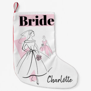 Petite Chaussette De Noël Épouse de mode Pink Bride bas