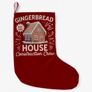 Petite Chaussette De Noël Équipe de construction de maison en pain d'épice F