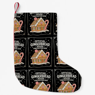 Petite Chaussette De Noël Équipe de construction de maison en pain d'épice N