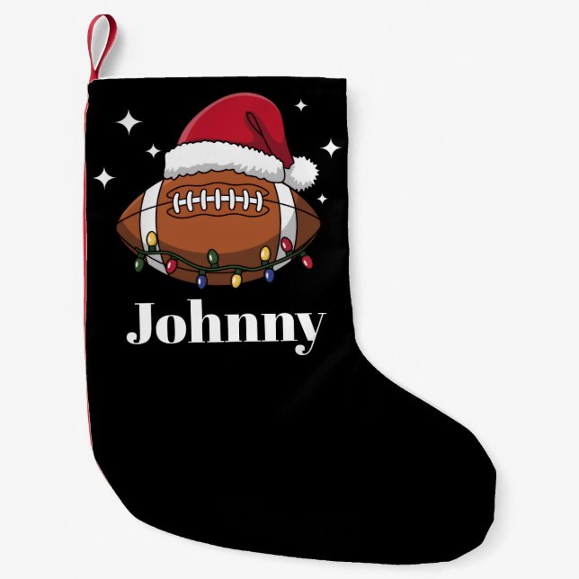 Petite Chaussette De Noël Équipe de football de Noël personnalisée (Devant)