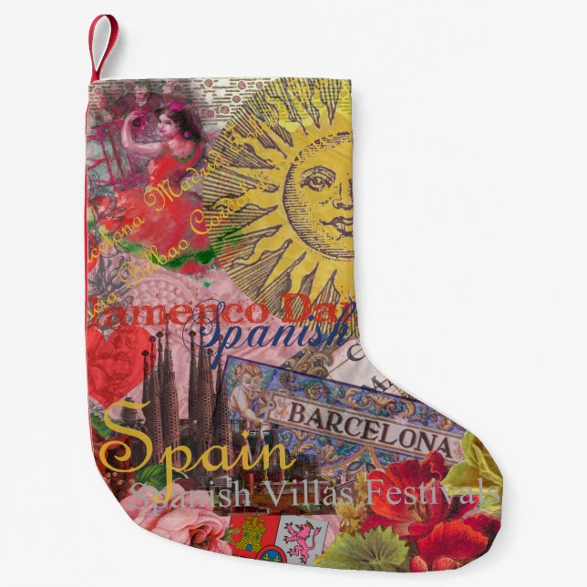 Petite Chaussette De Noël Espagne Sunshine Espagnol Travel Art (Devant)