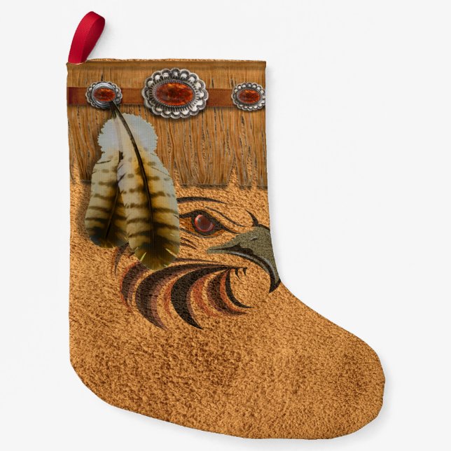 Petite Chaussette De Noël Esprit autochtone "Hawk" Noël Stocker (Devant)