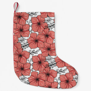 Petite Chaussette De Noël Esquisse Florale Couleur Lumineuse, Sans Couleur.
