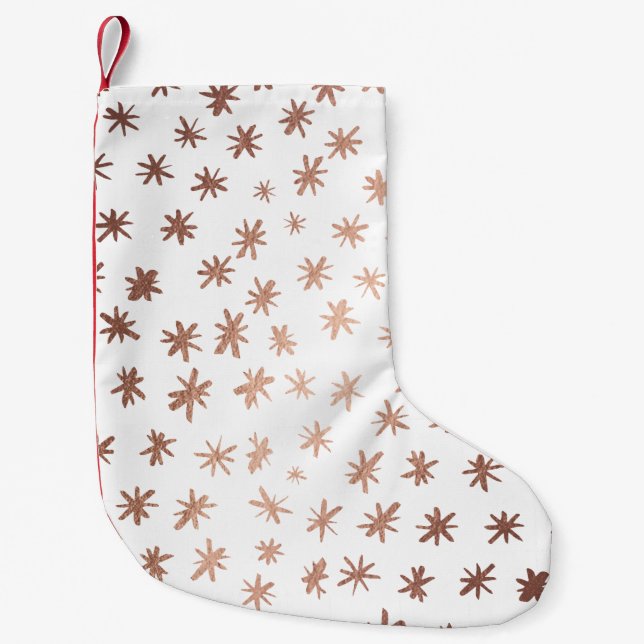Petite Chaussette De Noël Étoiles métalliques - cuivre (Devant)