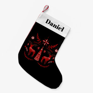 Petite Chaussette De Noël Fabrique Scandi Deer Motif