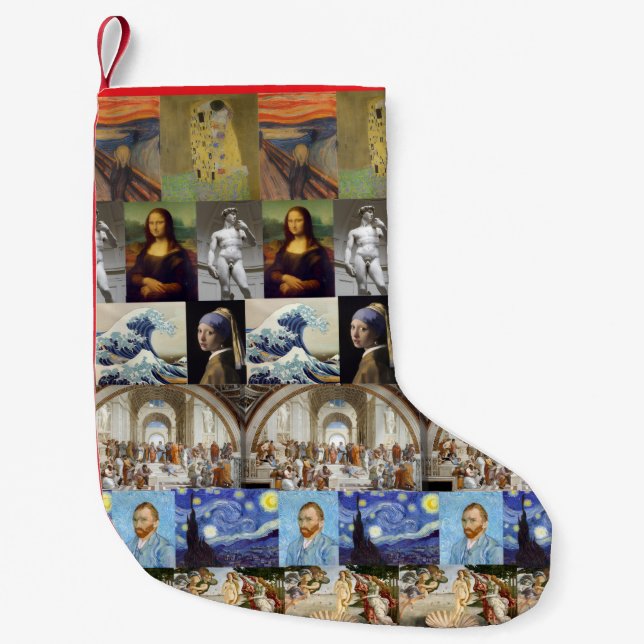 Petite Chaussette De Noël Famous Painting Collage (Devant)