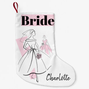 Petite Chaussette De Noël Fashion Bride Pink Bride bas multi-dos