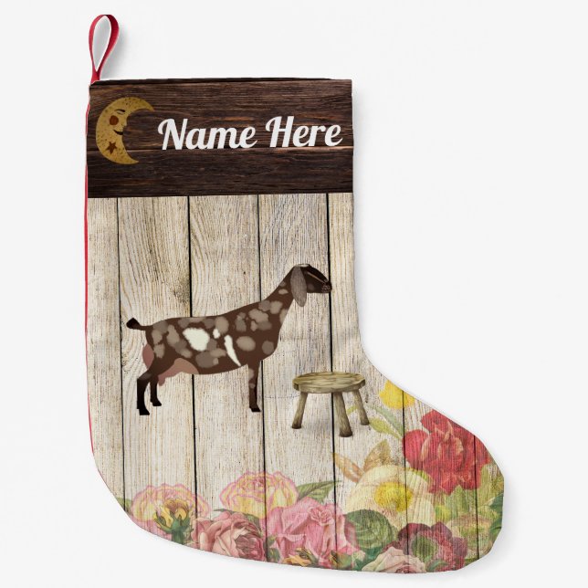 Petite Chaussette De Noël Ferme de chèvre laitière nubienne personnalisée (Devant)