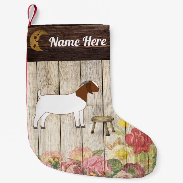 Petite Chaussette De Noël Ferme de chèvres de Boer personnalisée (Devant)