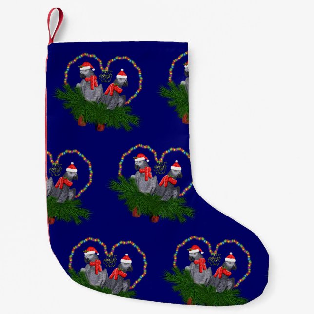 Petite Chaussette De Noël Festive Featherballs Noël Stocking (Marine) (Devant)