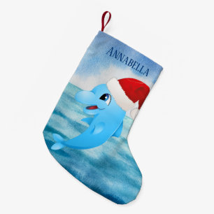Petite Chaussette De Noël fête Noël dauphin ajouter nom plage