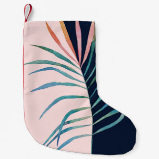 Petite Chaussette De Noël Feuille d'aquarelle, impression naturelle abstrait