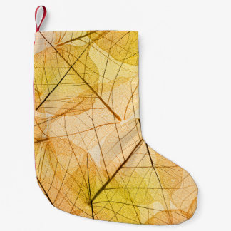 Petite Chaussette De Noël Feuilles d'automne Arrière - plan jaune et orange