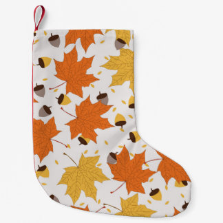 Petite Chaussette De Noël Feuilles d'automne, design vintage sans soudure.