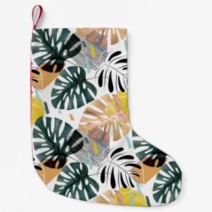 Petite Chaussette De Noël Feuilles de palmiers tropicaux : éléments décorati